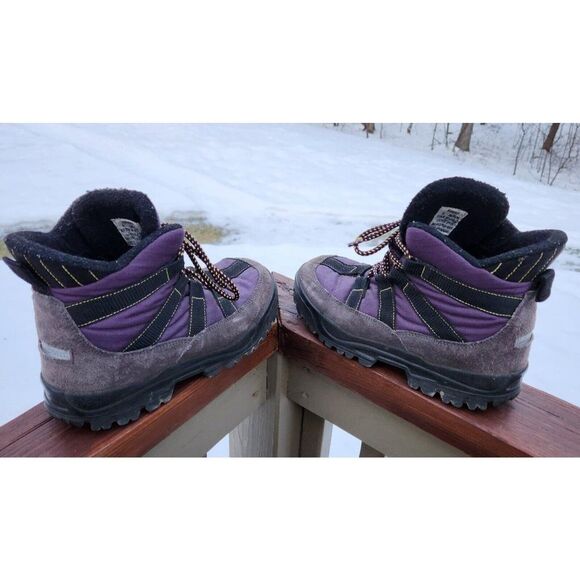 LL Bean Hiking Trail Suede Snow Lace Up Boots Womens Size 8 Medium Purple AG 56 - Picture 3 of 8